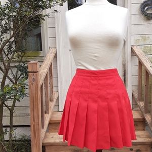 Vintage Tail Pleated Red Tennis Skirt Mini Size 8